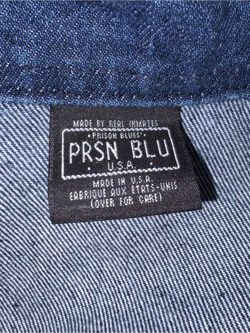 VTG XL PRISON BLUES YARD COAT Chore Jacket denim Jean cotton made in USA - Picture 3 of 7